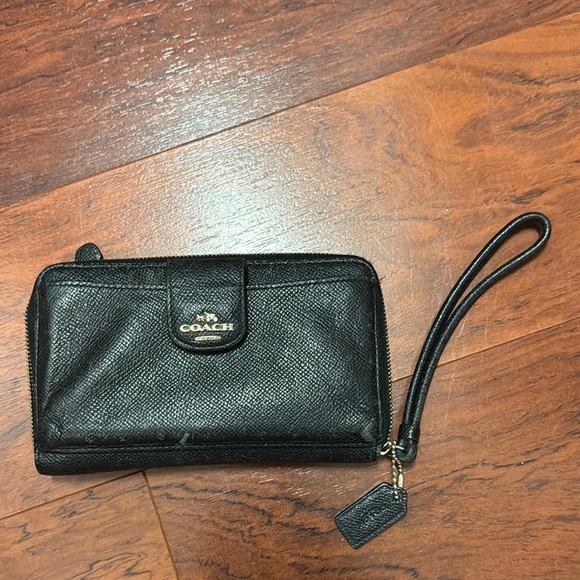 Coach Handbags - Coach Black Textured Wristlet